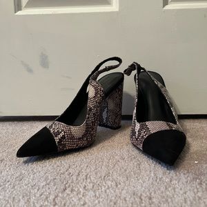 Heels snakeskin never worn